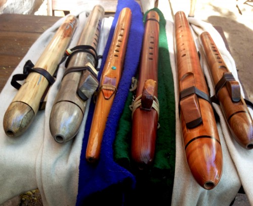 Tygel Pinto owns six different flutes that he plays throughout his many performances.