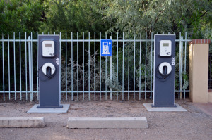 The Tucson Botanical Gardens have two charging stations in their parking lot. Photo by Zac Baker.