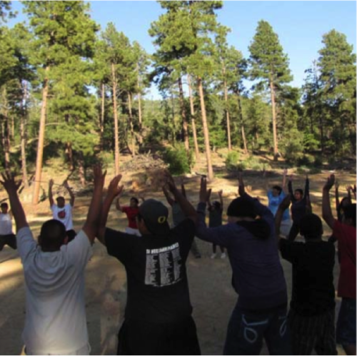 Youth participate in physical activity at the American Indian Youth Wellness Camp. Photo Courtesy: Native American Research and Training Center