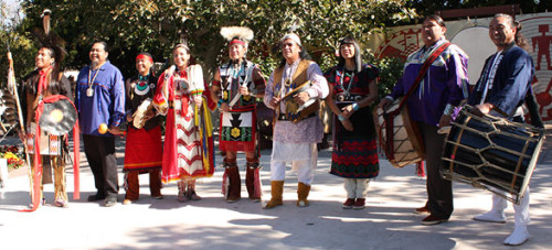 Members of Fort McDowell Yavapai Nation wear traditional costumes at festival