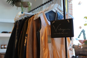 Vintage clothing hung at Avenue Boutique (photo by Amy Johnson)