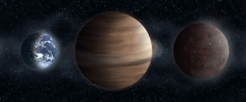 The largest of the newly discovered planets is 2.1 times the size of the Earth, while the smallest planet is 1.5 times larger than Earth (Artist rendition by Ryan Molton)