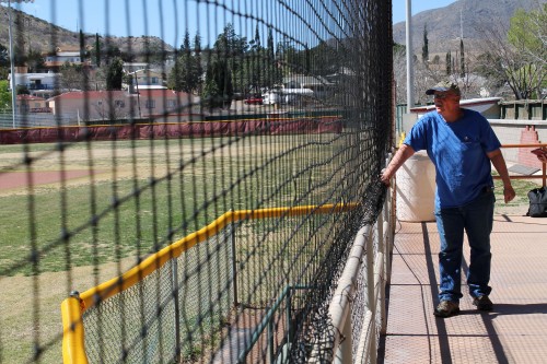 Mike Anderson, a Bisbee baseball historian is the founding member of The Friends of Warren Ballpark. The organization consists of baseball fans who hope to promote and restore the oldest professional ball park in the United States. (Photographed by Natalie Grum/ Arizona Sonora News Service)