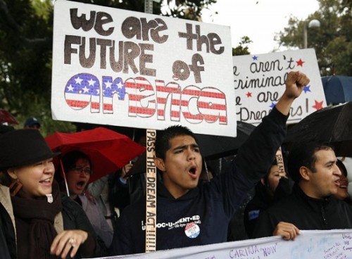 Supporters of the DREAM Act gather in Washington D.C. before the Act was passed.
