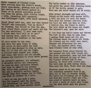 Uno de los soldados del Batallón Mormón, Levi W. Hancock, compuso un poema acerca de esta batalla. (Poema cortesía de la Sociedad Histórica de Arizona)
