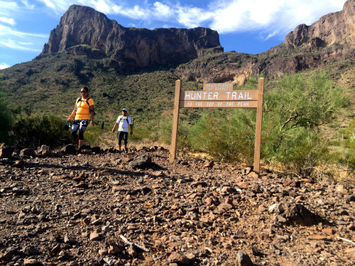 Gervana Begaye, 41, hikes Southern Arizona's Picacho Peak on Saturday, September 12, 2015. Photo by: Skyler Brandt/Arizona Sonora News