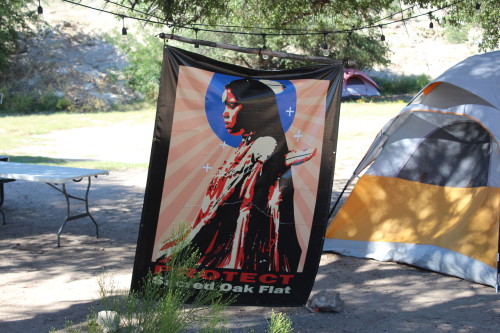 Apache members are camped out at Oak Flat in an effort to save the land. Photograph by Kendra Hall © 2015. 
