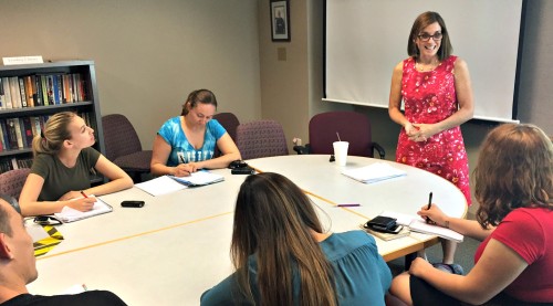 Rep. Martha McSally visits University of Arizona classroom on Oct. 13, 2015. (Photo by: Mike Chesnick)