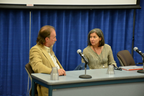 Ray Krone and Carrie Sperling during a panel discussion on wrongful convictions at James E. Rogers College of Law on Saturday. Sept. 26, 2015. Photo by Jorge Encinas/Arizona Sonora News