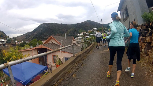 Runners take in a scenic overlook of Bisbee along the course. Photo by Tim Towle