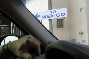 Dannels steers his vehicle away from the entrance into Mexico. Photo by Emily Lai/Arizona Sonora News. 