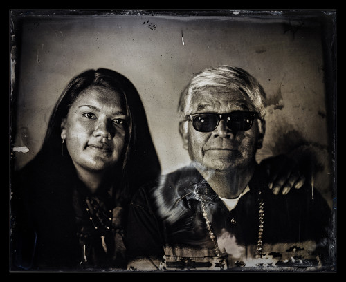 Studio portrait of Native Americans Emma and Stephen Noyes. Photo by Will Wilson/Arizona Sonora News Service