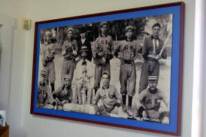 A photograph of the Fort Lowell baseball team from the Fort Lowell Museum. The team played against teams from neighboring forts on the parade ground. Photo by Mihdi Afnan