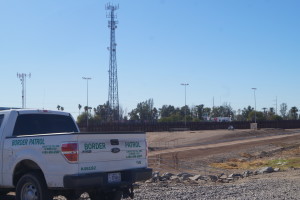 Border Patrol Truck of Marcus Ortega overlooking the border fences and Friendship Park. Photo by: Ashley McGowan/Arizona Sonora News