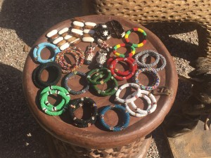 African bracelets on display at the African Art Village on February 4, 2016 in Tucson, Arizona. (Photo by: Ryan Bertrand / Arizona Sonora News Service)