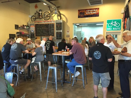 Craft beer patrons gather inside the tap room at Catalina Brewing Company. (Photo by Nick Peppe/ Tombstone Epitaph)