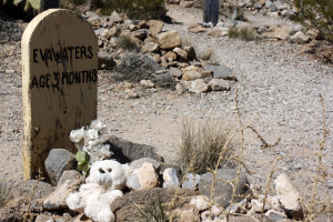 Eva Waters was one of the earliest graves in Boothill, and one of the youngest people to be buried there. Photograph by Devon Confrey / Arizona Sonora News Service