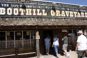 Visitors enter Boothill Graveyard through the gift shop. Photograph by Devon Confrey / Arizona Sonora News Service
