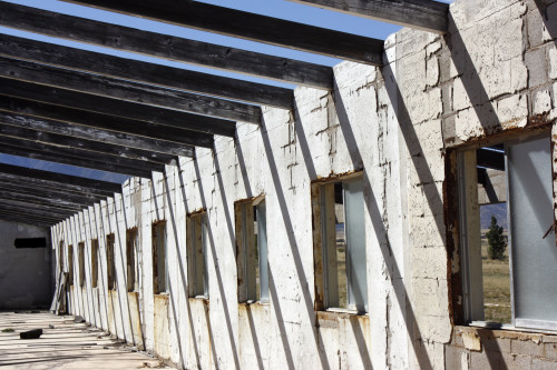 Light filters in through the roof of the tabernacle in Miracle Valley. (Photograph by Devon Confrey / Arizona Sonora News)