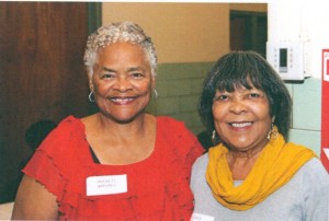 Shirley Hockett (left) and Barbara Lewis (right) pose together for a photograph. The two were both students at Dunbar, and now serve as board members for the Dunbar School Project. Photo by: Barbara Lewis