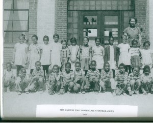 Pictured here is a first grade class at Dunbar in 1951. Many African American students from around the community attended the school.