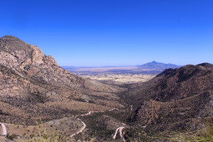 La vista de la frontera de México desde la cima de Coronado. 