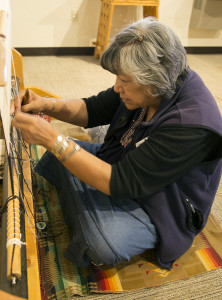 Ruby Hubbard, a master weaver, works daily at the Hubbell Trading Post National Site visitor’s center, where she demonstrates the art of Navajo weaving. Hubbard comes from a long line of weavers; she learned from her mother, who learned from her mother.