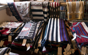 These are just a few of the Navajo rugs for sale at the Hubbell Trading Post National Site in Ganado. The rugs represent many of the different traditional styles available to tourists and collectors