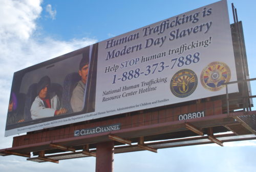 The Pinal County Attorney’s Office and County Attorney Lando Voyles billboard to stop human trafficking. Photo by Pinal County Government  