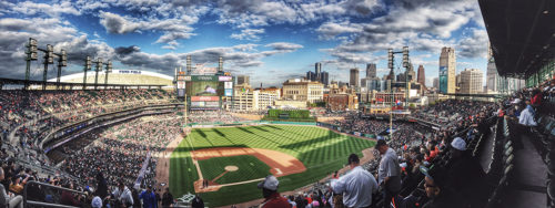 A panoramic view of Comerica Field in Detroit, Mich. The field is home to the major league team, the Detroit Tigers. 