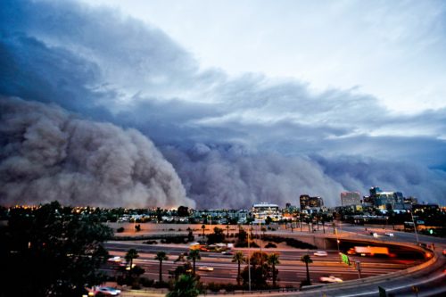 A color version of the haboob hitting Phoenix on July 5th, 2011