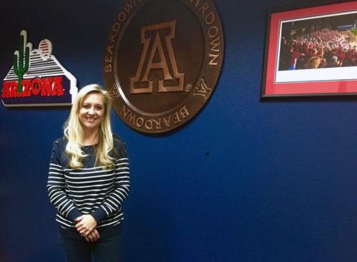 Erika Barnes, interim athletic director, poses for a photograph in her office at the University of Arizona on Jan. 27, 2017. (Photo by: Ashley Mikelonis/Arizona Sonora News)