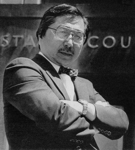 Gordon Hirabayshi in 1985 after he was vindicated of his convictions. (Photo by United Press International)