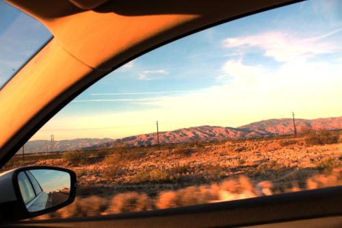 The sun had just begun to set during the drive home. At around 6 p.m. the desert was covered with a golden blanket. (Photo by: Bailey Finegold/ASN)
