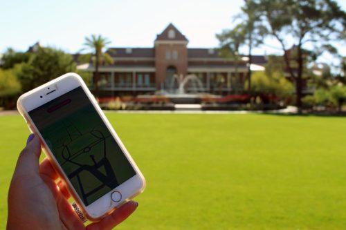 The University of Arizona campus is a popular hot spot for avid Pokémon Go users. (Photo by: Haley Ford/Arizona Sonora News)