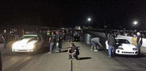 Crewmenbers and spectators prepare for racing at the Tucson Dragway. (Photo Credit: Matthew DeYoung)