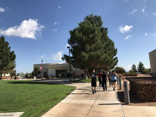 Students walk through the Sierra Vista campus of Cochise College