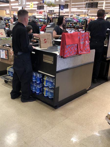 Bisbees Safeway continues to sell paper and reusable bags to help eliminate plastic bag liter.  Photo taken by Garrett Green 