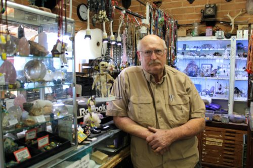 Richard Ratkevich, owner of Tucson Mineral and Gem World. (Photo by: Genáe Gonzales/Arizona Sonora News)