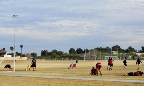 Tucson’s Rillito Park Soccer Fields are not big enough to hold regional tournaments (© Zach Smith 2018).