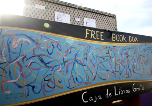 An exterior shot of the free-book-box, outside of the St. David Post Office, on March 14, 2017, in
Cochise County, Ariz. Each box has its own artwork painted by local artists and students.