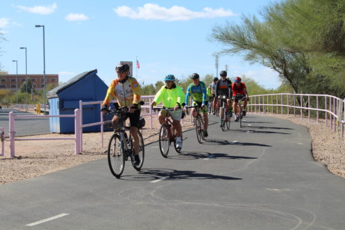 Cyclists enjoying the completion of The Loop during its celebration. Photo by Christian Torres/Arizona Sonora News Service.
