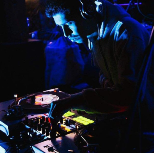 Enrique García Naranjo, doing an all-vinyl cumbia set as DJ Q.