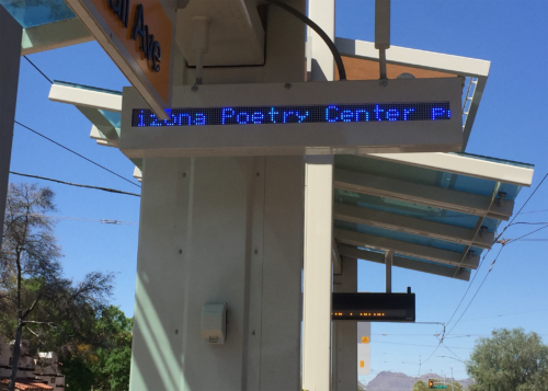 The Arizona Poetry Center pays for poets writings, including Shakespeare, to run above the Sunlink stops for students to see while they wait. 
