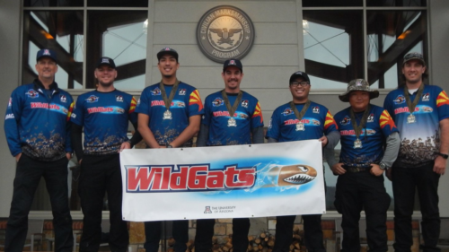 Winners of the Rimfire Irons Rifle. (From left to right) Bill Perkins, McKenzie Davidson, Ryan Carter, Kyle Patterson, Bao James Tran, Jason Chang, Collin Rogow. 