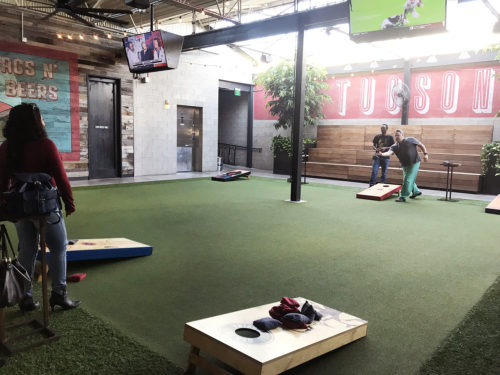 People playing corn hole at Tucsons Culinary Dropout. Photo by: Ashlyn Hertzberg