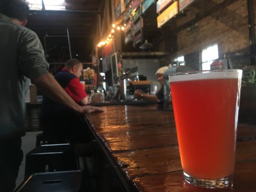 The Prickly Pear Wheat at Borderlands Brewing Company has a rosy red hue and a light bready flavor highlighted by the crisp sweetness of Prickly Pear. 