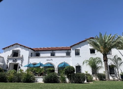 Street view of the Arizona Alpha Phi chapter house in Tucson.