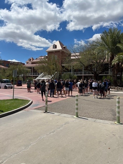 Prospective students toured campus outside Old Main on Tuesday, hours after University of Arizona President Dr. Robert C. Robbins announced he will resign.