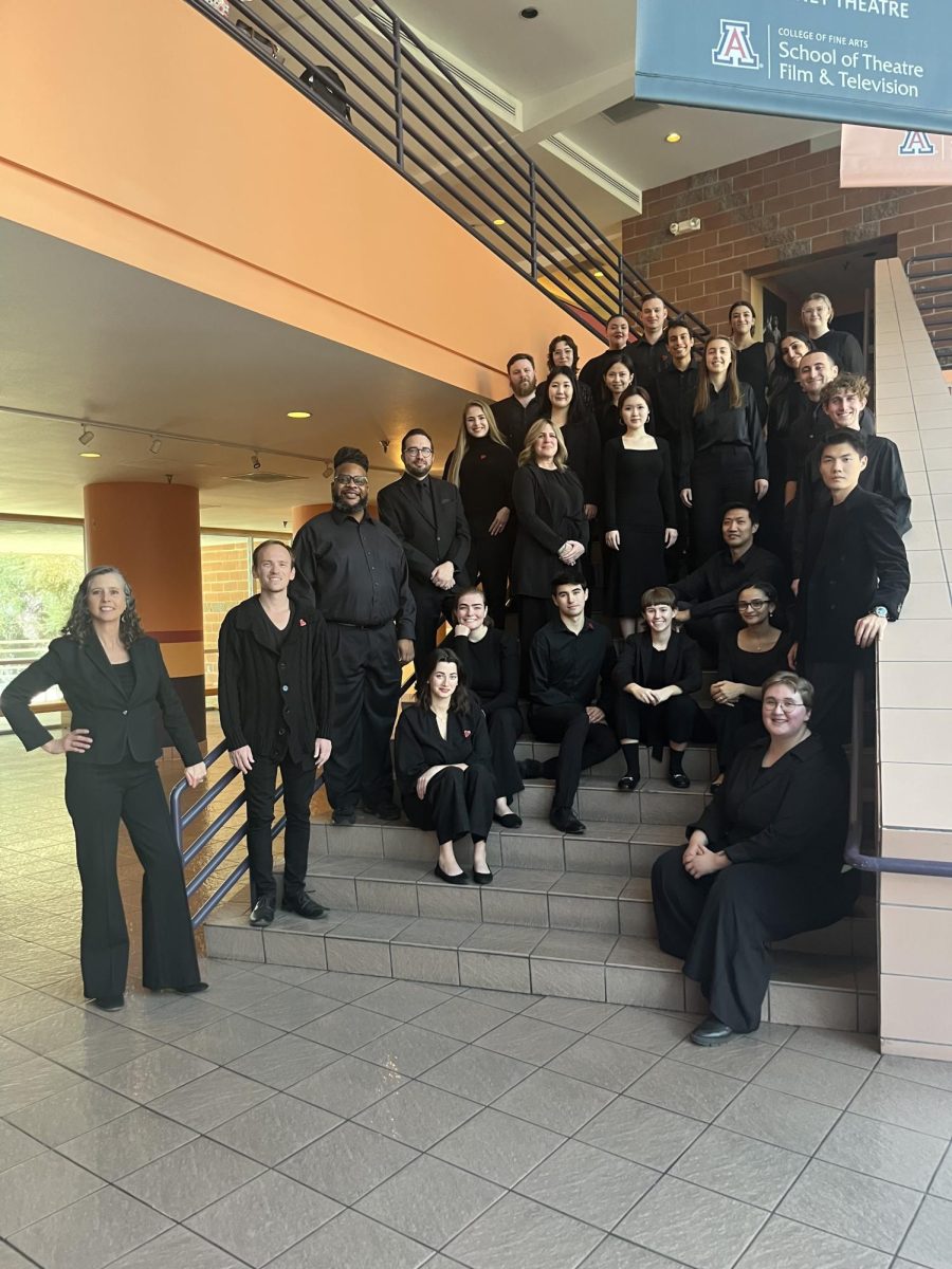 Elizabeth Schauer, left, and the 2024 UA Symphonic Choir. (Courtesy UA School of Music)